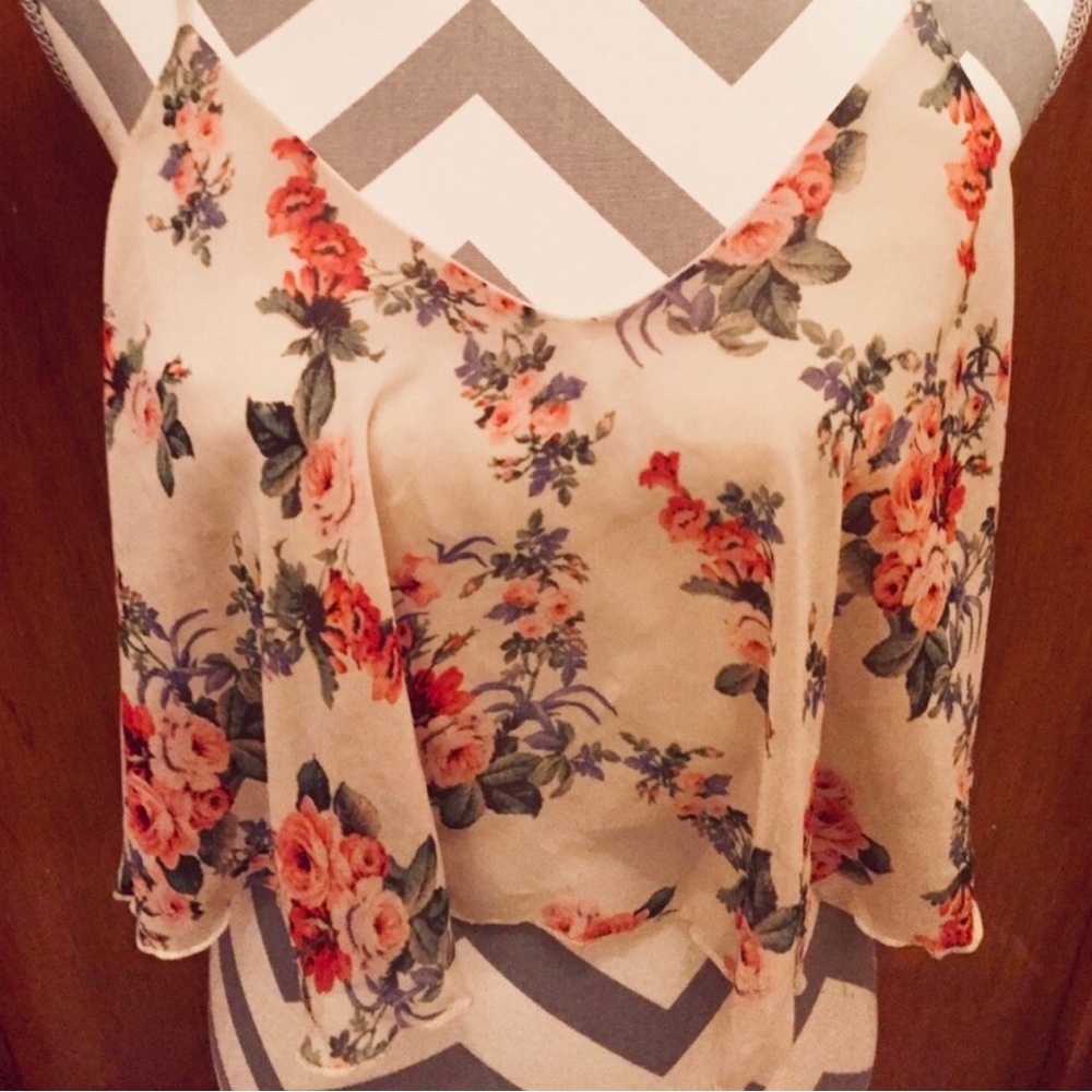 Necessary Clothing Floral Camisole in Cream and Pink